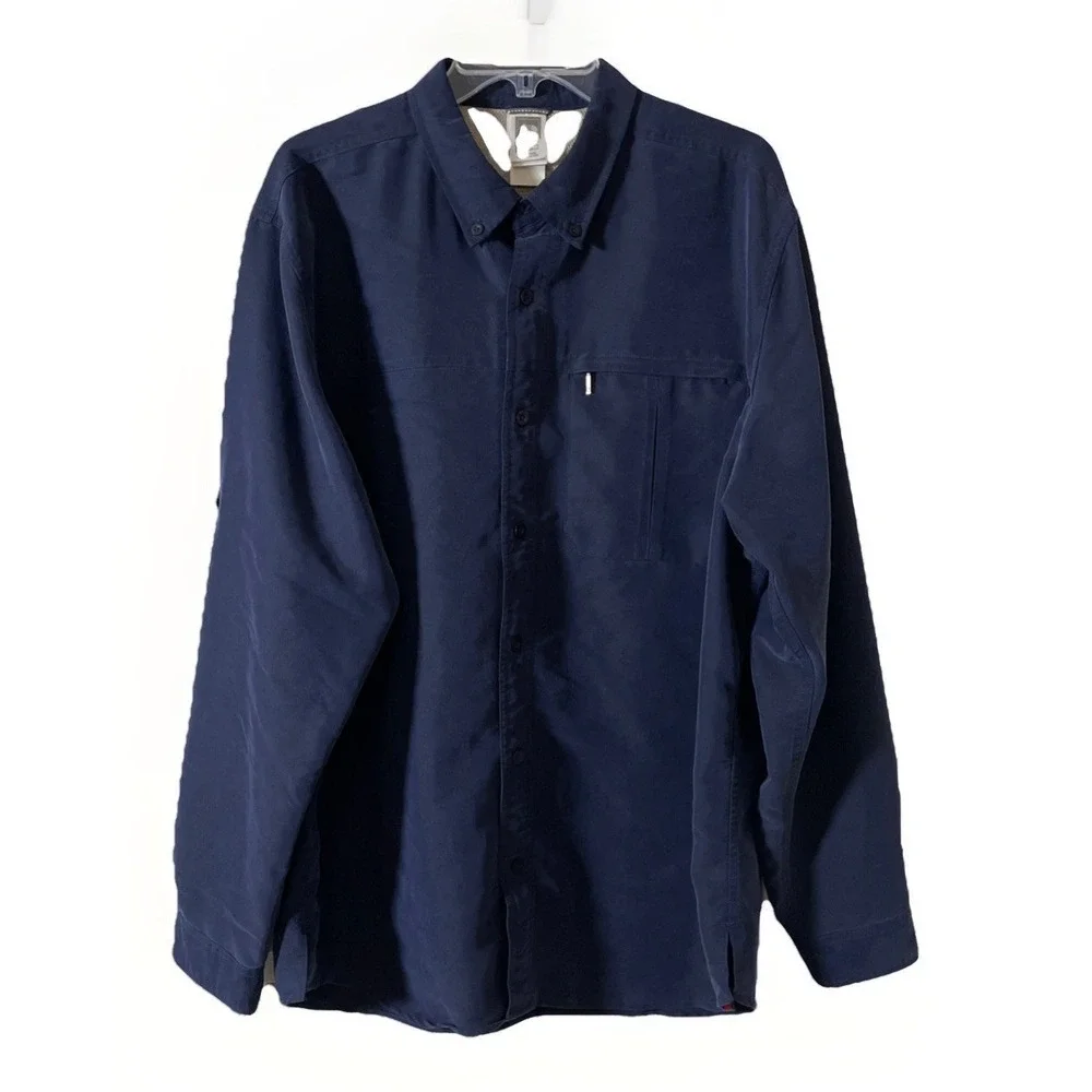 The North Face‎ Shirt Mens XL Navy Blue Lined Long Sleeve ACCX Syncline HIKING